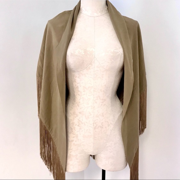 Michael Kors RTW Vintage 90s 2 Piece Set M Silk Fringe Skirt & Wrap Scarf - Picture 2 of 15